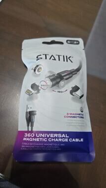 Phone Charger Sealed Statik 360 Universal Magnetic 6ft Cable & 3 Magnetic Tips